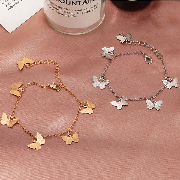 

doreenbeads fashion bracelets for women accessories gold butterfly animal charms jewelry gift 18.5cm(7 2/8") long, 1 piece, Black