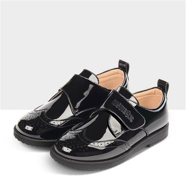 

new spring/autumn children black shoes patent leather casual student dress shoes boys baby toddler flats kids leather 02, Black;grey