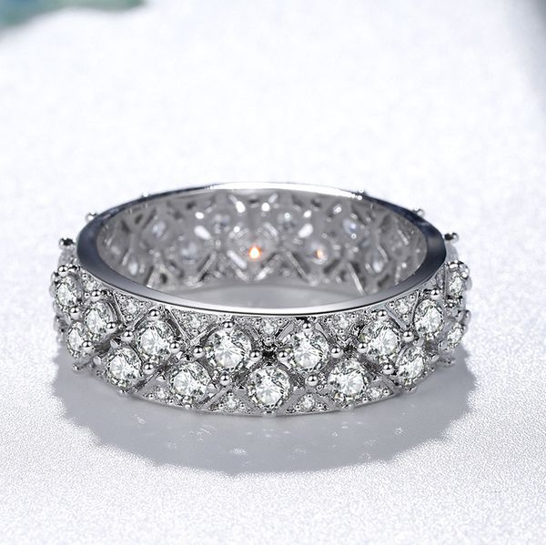 

Jz304 womens group inlaid with a full circle of simulation diamond star net red silver ring Paris fashion goddess tiaodi diamond ring