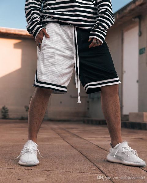 

solid man basketball shorts with belt zipper man summer breathable shorts casual hemme quick dry shorts, White;black