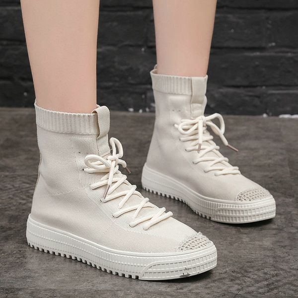 

size 35-50 nice new women soft ankle boots neutral style concise shoes woman flat heels female casual walking footwear, Black