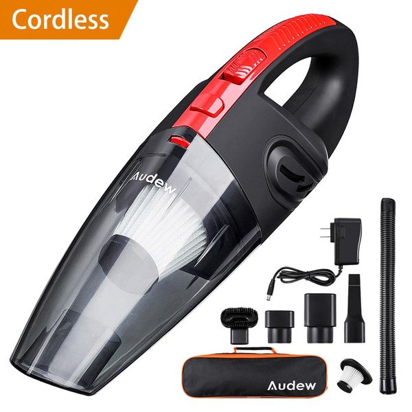 

audew 120w 4000pa handheld cordless vacuum cleaner for car home use hepa filter mini portable usb rechargeable wet dry 2200mah