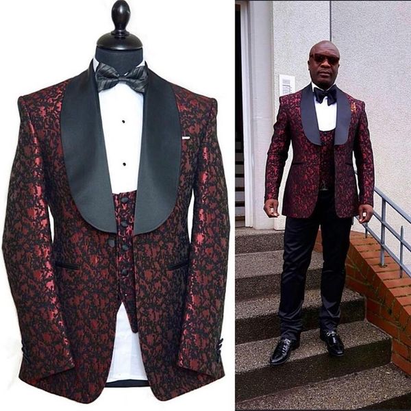 

handsome one button groom tuxedos shawl lapel men wedding party groomsmen 3 pieces suits (jacket+pants+vest+tie) k102, Black;gray