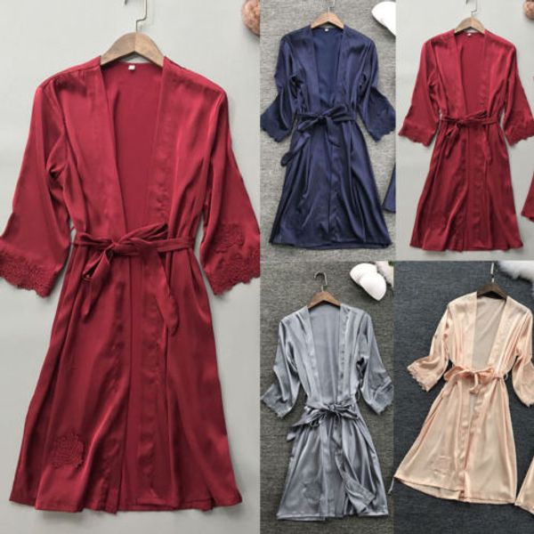 

lingerie women silk lace v-neck robe dress bandaged babydoll nightdress nightgown sleepwear, Black;white