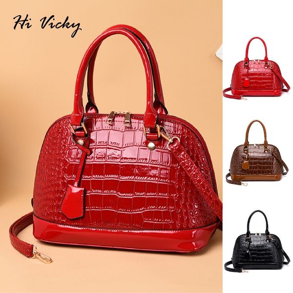 

2019 известный бренд дизайн сумки способа женщин красный сумка высокого качества лакированной кожи плеча сумочку дамы офис shell сумка