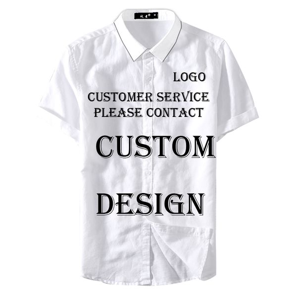 

2019 summer short sleeve 3d print custom design man casual shirt, White;black