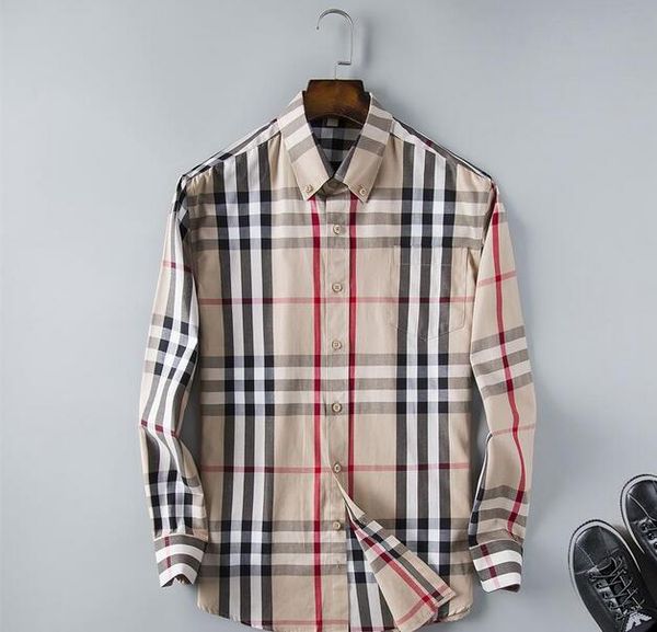 

2019men's business casual shirt men's long sleeve stripe slim fit healthy social men's new fashion plaid shirt #888, White;black