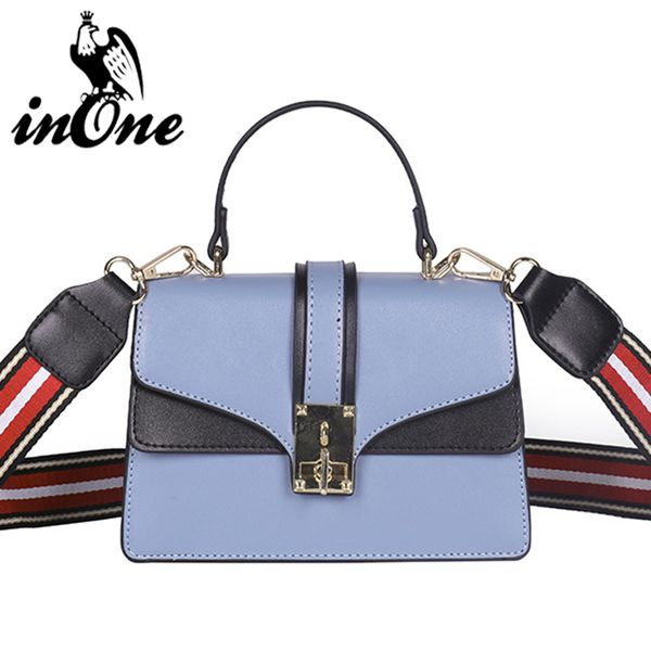

2019 ladies pu leather 2 straps hand bag patchwork color blocking shoulder messenger crossbody bags for women purses and handbag