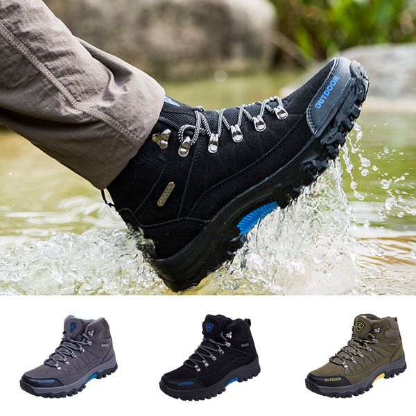 

high help outdoor shoes men hiking wear absorption fashion breathable non-slip sports hiking shoes waterproof a30718