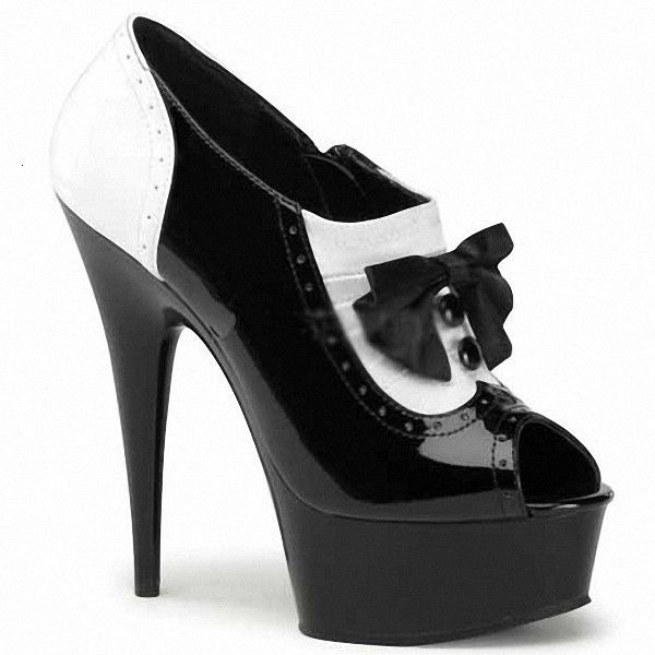 

party pole dance woman's shoe 15cm black-white spring/autumn ultra high heels boots stripper shoes women's pumps