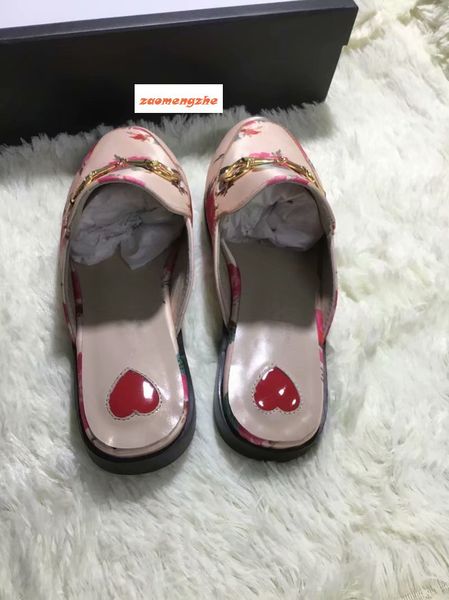 

luxury mules princetown designer classic slippery metal buckle beach slippers soft four seasons slippers size top, Black