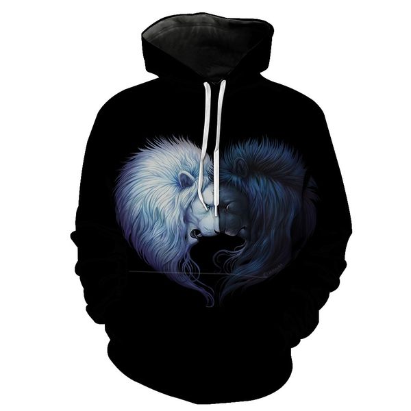 

foreign trade fashion printed cap pocket pullover men's fashion cap and men's wear sweatshirts, Black