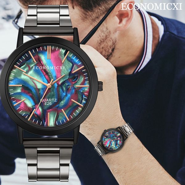 

watches men fashion stainless steel band watch erkek kol saati quartz relogio masculino sport wristwatches reloj hombre, Slivery;brown