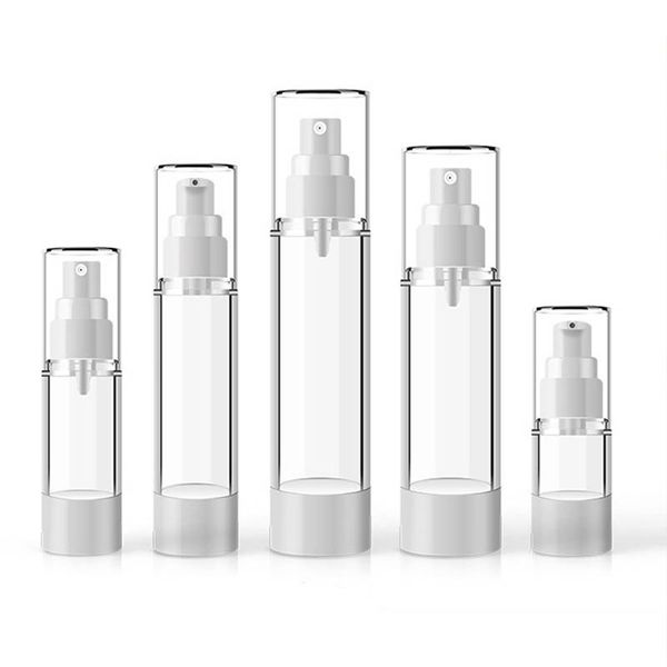 

packing bottles 1pcs transparent airless pump perfume vacuum spray bottle plastic travel refillable 15ml/30ml/50ml/80ml/100ml