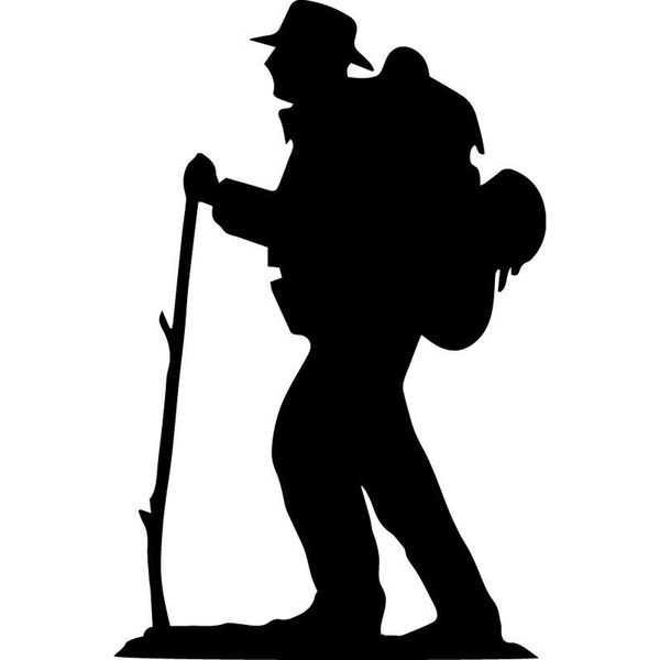

13.5*8.9cm hiker decal window bumper sticker car decor mountain hiking vinyl hobby car bumper sticker body decals