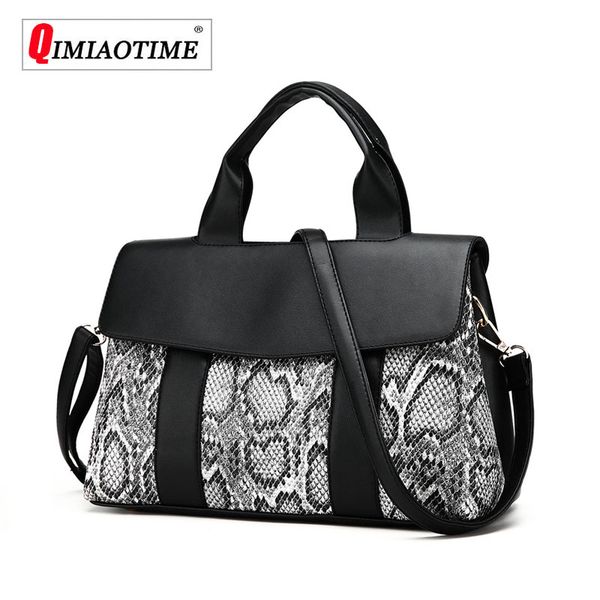 

fashion new women's bag pu stitching serpentine handbag casual wild shoulder messenger bag brand designer