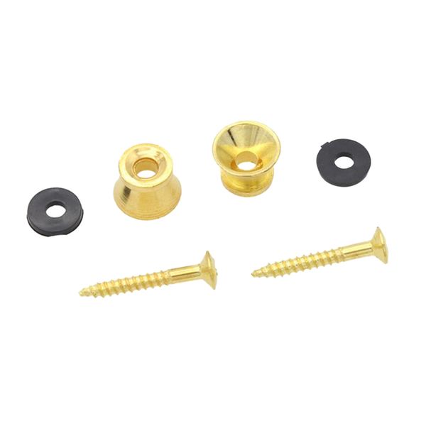 

2 pieces metal strap lock screw button for acoustic electric guitar, Black;brown