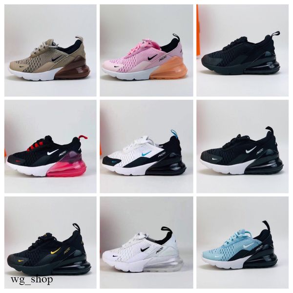 

nike air max 270 27c 2020 официальный новый релиз малыш детские кроссовки walking chaussure спортивные кроссовки enfant мальчики повседневна, Black
