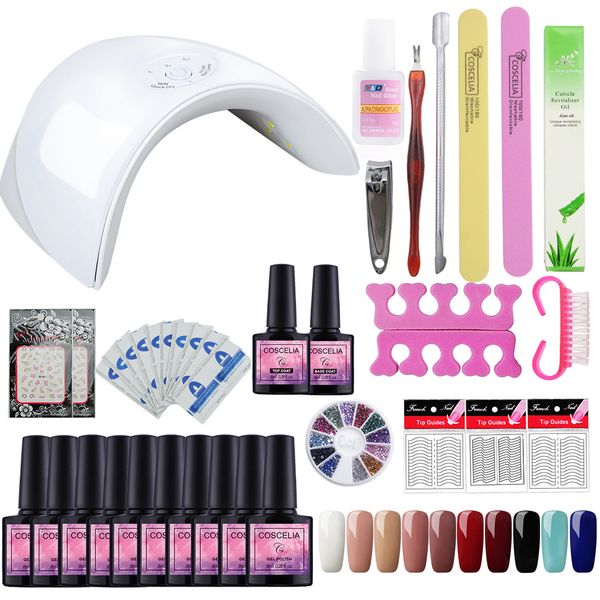 

pro gel polish nail art set for manicure 36w soak off gel nail kit base polish kit manicure sets tools