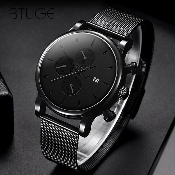 

new simple calendar mens watch creative ultra-thin watches male luxury quartz wristwatch mesh steel black trend waterproof clock, Slivery;brown