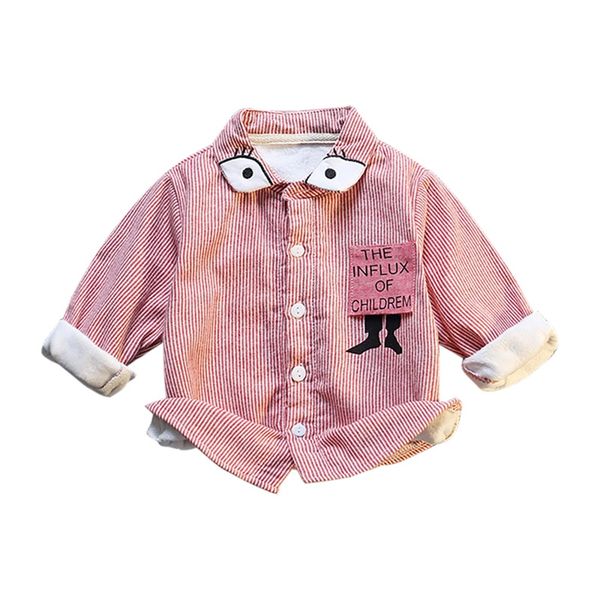 

autumn baby boy shirts thicken long sleeve stripe print loose shirts kids casual blouse, White;black