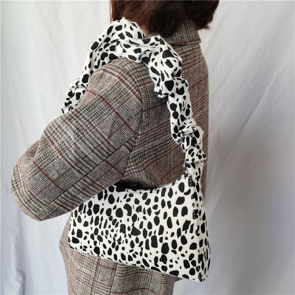 

leopard shoulder bag pleated handbag cotton under arm bag woman bags 2020 womens messenger crossbody bags