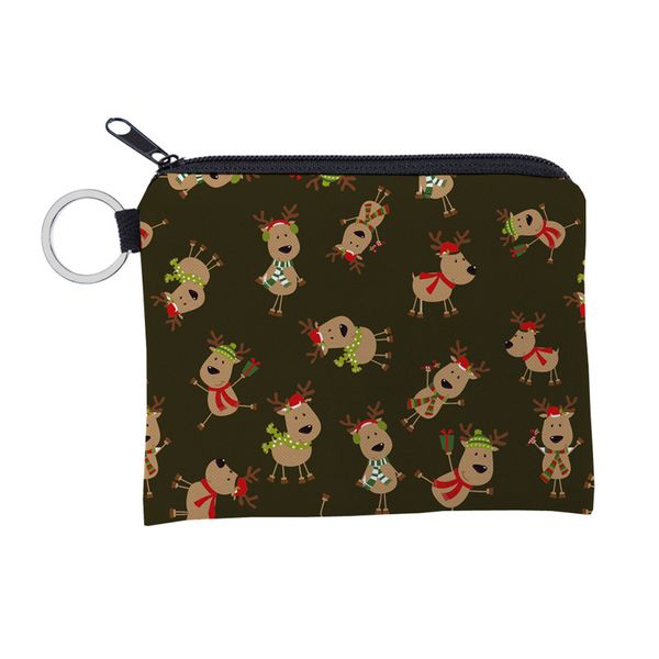 

christmas gift coin purse waterproof mini purse bag portable cool card holder key case, Red;black