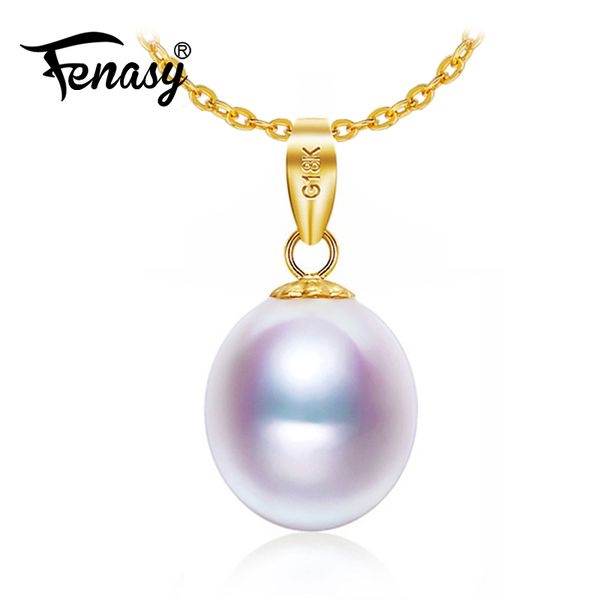 

fenasy 18k gold peandant pearl jewelry necklaces & pendant for lovers 18k gold party pearl pendants send s925 silver necklaces
