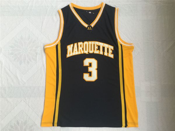 

ncaa marquette golden eagles #3 dwyane wade college basketball jerseys, Black
