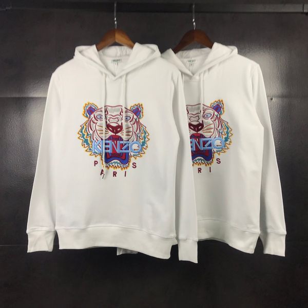

19ss luxurious brands design kenz tiger head embroiderd white cotton sweater pullover hoodies men women streetwear sweatshirt outdoor shirts, Gray;blue