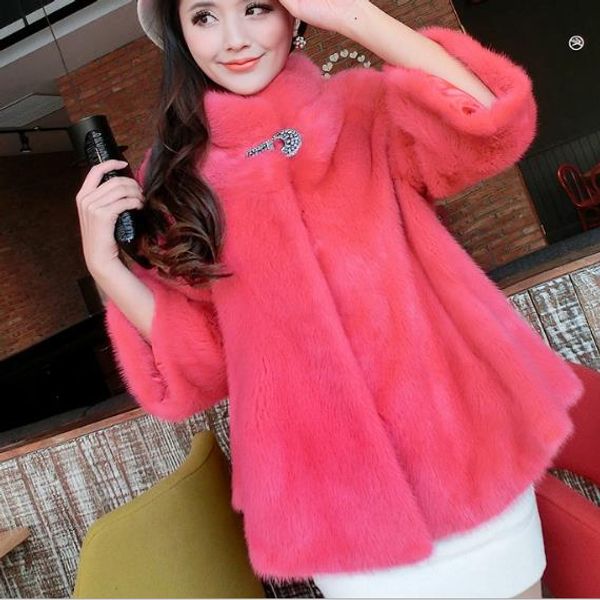 

new 2019 winter women's faux fur jacket artificial fur overcoat furry coat femme plus size fluffy fake outwear z167, Black