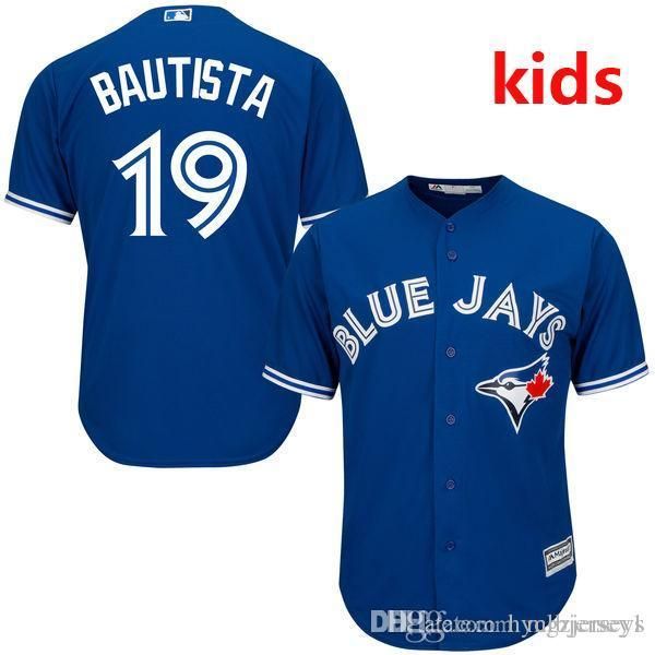 

youth/ kid's toronto jose bautista royal cool base baseball jersey, Black;blue