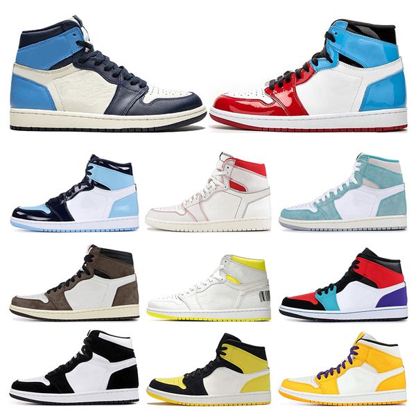 

new mens basketball shoes 1s obsidian unc fearless phantom turbo green 1 backboard phantom gym red sport sneaker trainer size 5.5-12