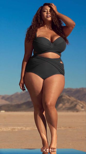 

split swimsuit fashion 2020 plus size new selling hollowed out girl bandage bikini bra underwear set, White;black