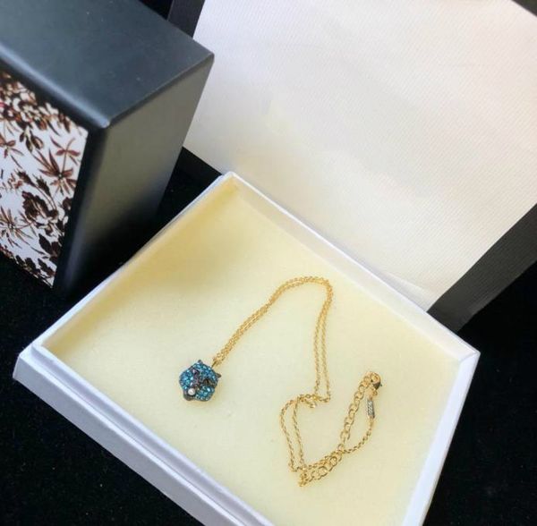 

fashion- des merveilles jewelry colorful tiger head gold pendant necklace luxury jewelry gift for men and women, Silver