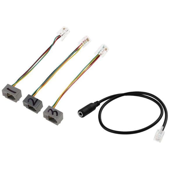 

rj9 mlae к dc 3.5 mm адаптер с 3шт rj9 mf провод для наушников пк vopi телефон черный