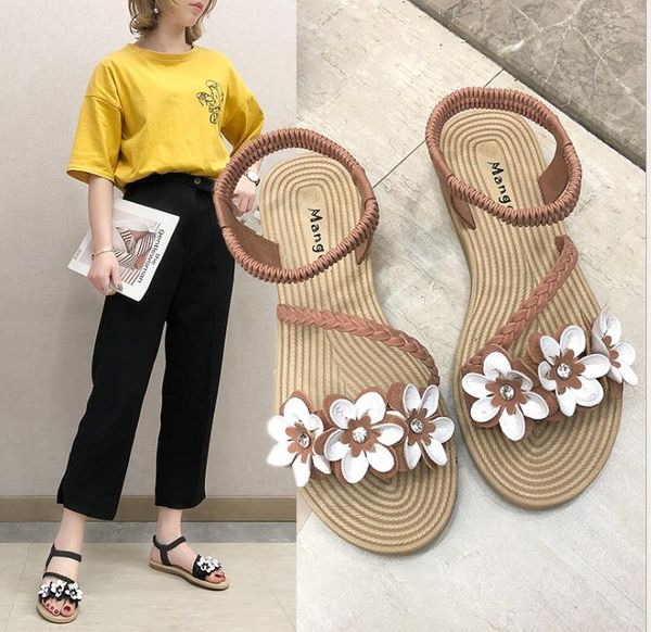 

summer new women's sandals, open toe, flat sandals, women, Black