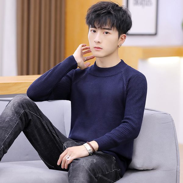 

winter long sleeve mens sweaters black grey red pink purple pullovers o-neck new fashion casual men sweater, White;black