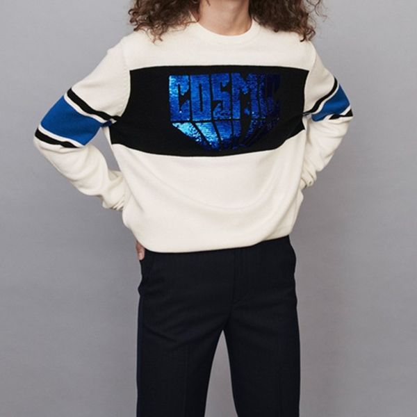 

pullovers women sweater long sleeve round neck sequin letter matching white knitted jumper 2019 autumn and winter