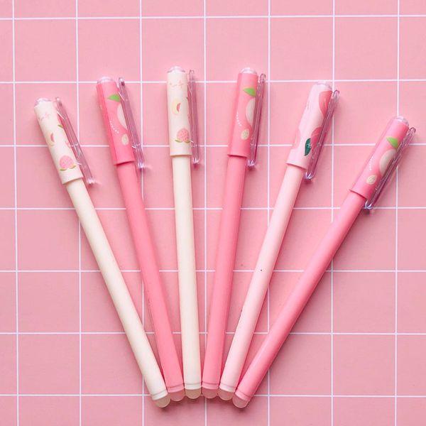 

3x pink style peach erasable gel pen stationery school office supply 0.5mm blue ink