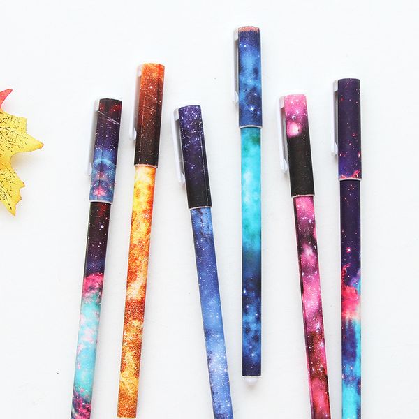 

6pcs new korean cute cartoon multicolor gel pen printing stationery student escolar novelty gift school supplies office material