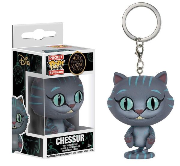 

kawaii funko pop alice in wonderland cute cheshire cat chessur keychain bobble head action figure collectible model toys for children