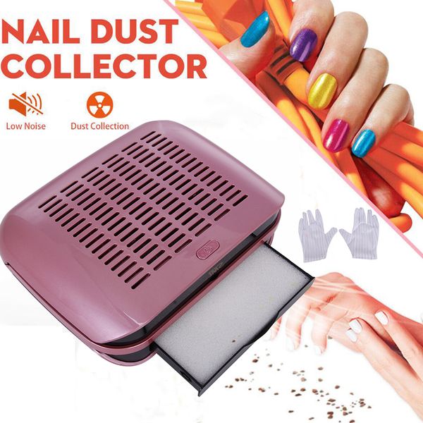 

powerful nail dust suction collector 68w nail vacuum cleaner salon equipment adjustable speed art reused strainer, Silver