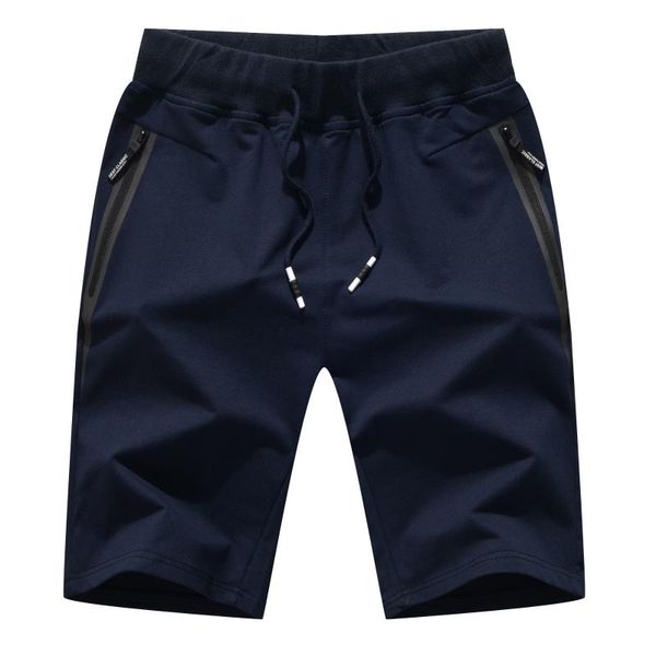 Shorts de corrida que vendem verão masculino de algodão atlético de malha casual calça curta até o joelho de praia com zíper, bolsos