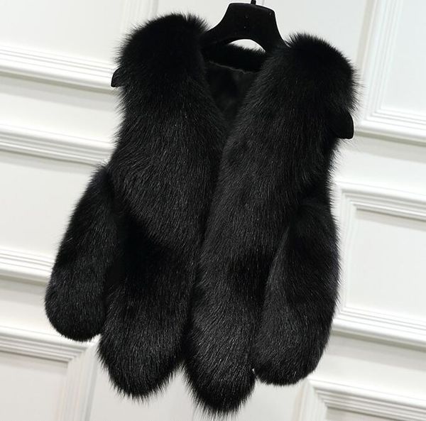 

2019 teddy coat new fur fur coat for ladies with matching waistcoat women, Black
