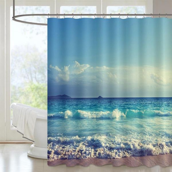 

2020 marine shower curtain polyester waterproof bathroom shower curtain
