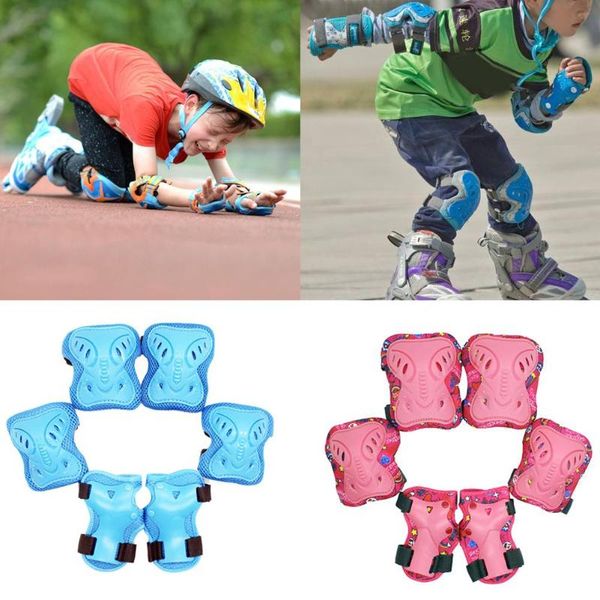 

6pcs открытый детей катанию колено локоть рука brace pad защитные гвардии набор велосипедов скейтборд катание на коньках запястья колено pro, Black;gray