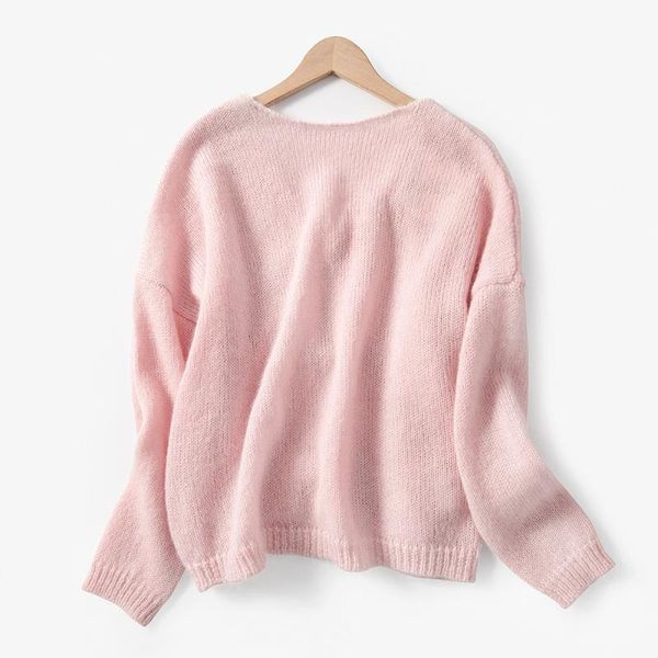 

women sweater 2020 spring and summer new style bow french mohair sweater, White;black