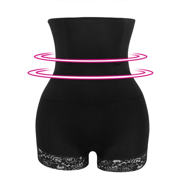 

контрольные брюки женские высокой талией профилировщика тела трусики бесшовные животик живота талии для похудения корректирующее белье нижне, Black;white