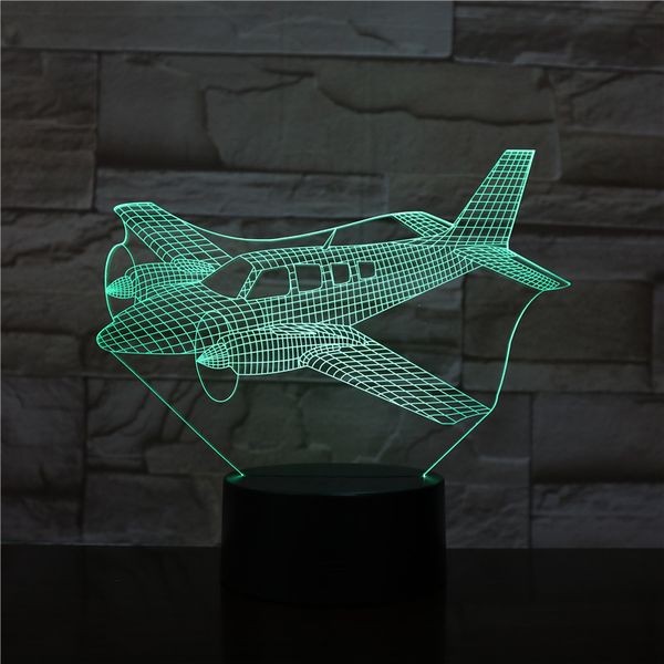 

aircraft 3d night light led 7 colors changing air plane desk lamp usb baby sleep lighting bedroom bedside decor kids gifts 1998